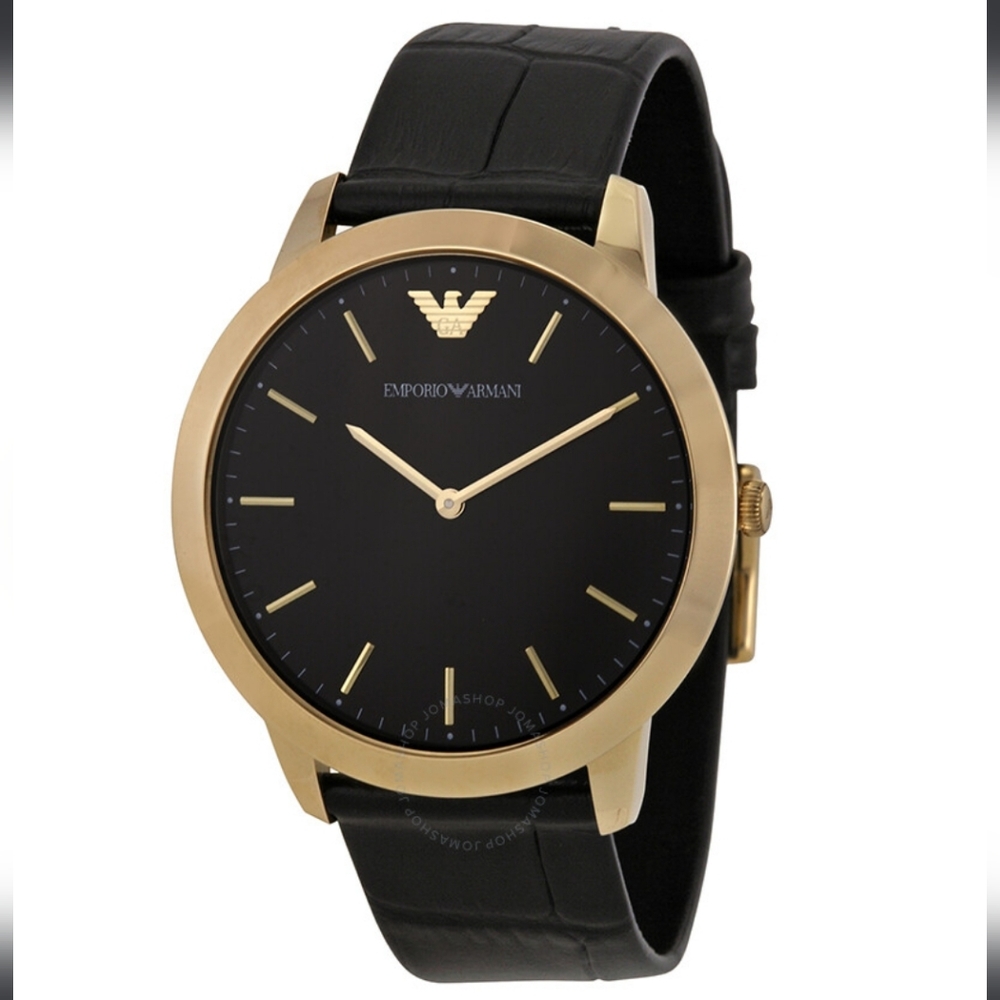 Mens Emporio Armani Gold and Black Retro  Timepiece